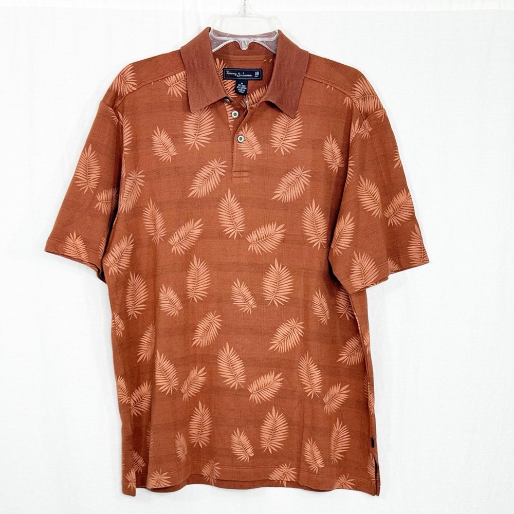 NEW Tommy Bahama Men's Silk 18 Golf Leaf Print Shirt, Size Medium